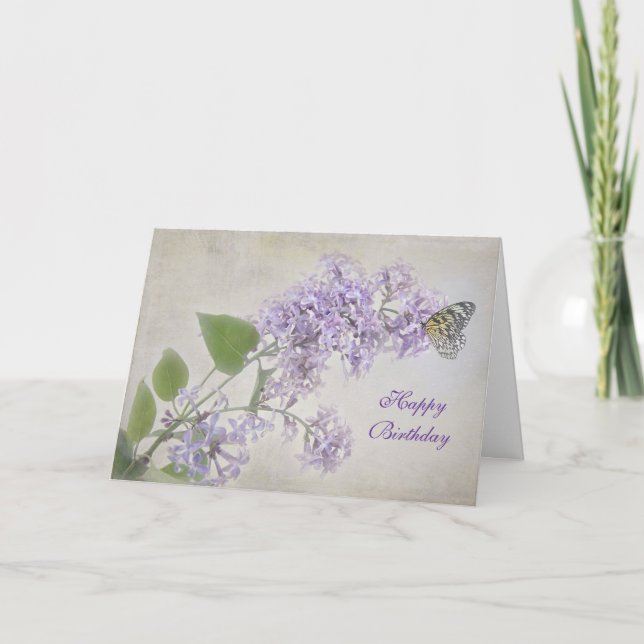 Carte Papillon d'anniversaire sur Lilac (Devant)