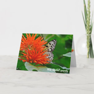 Carte Papillon de la Sympathie en orange Mexicain merle