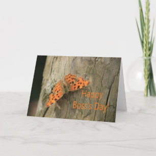 Carte Papillon de virgule du jour du patron heureux
