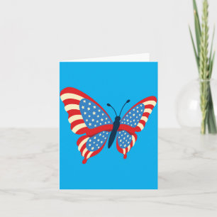 Carte Papillon du drapeau américain Usa patriotique 4 ju