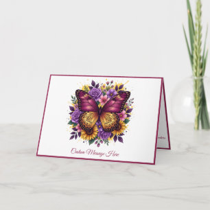 Carte Papillon Élégant Lush Décoration Florale Personnal