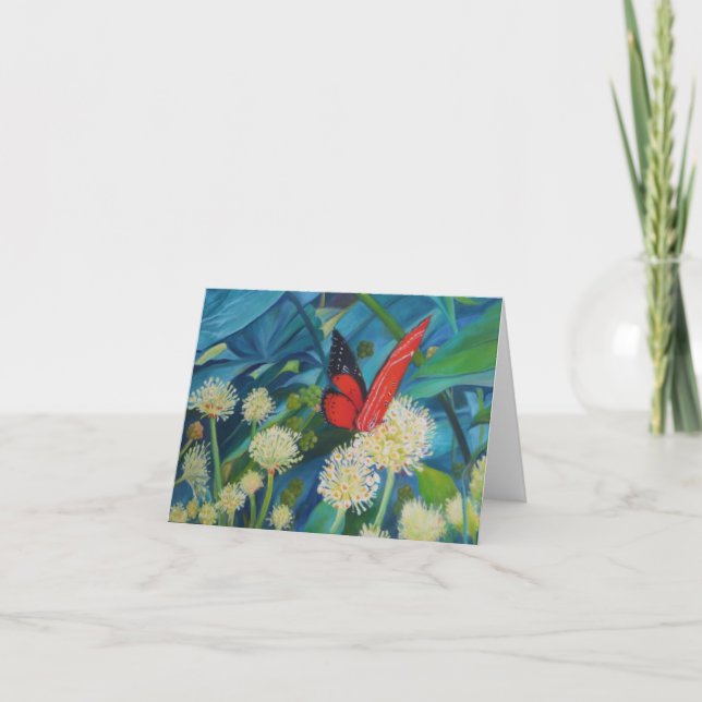 Carte Papillon en fleurs (Devant)