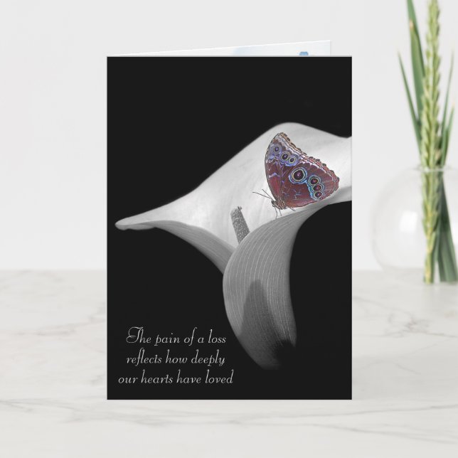 Carte Papillon en Sympathie à Calla Lily (Devant)