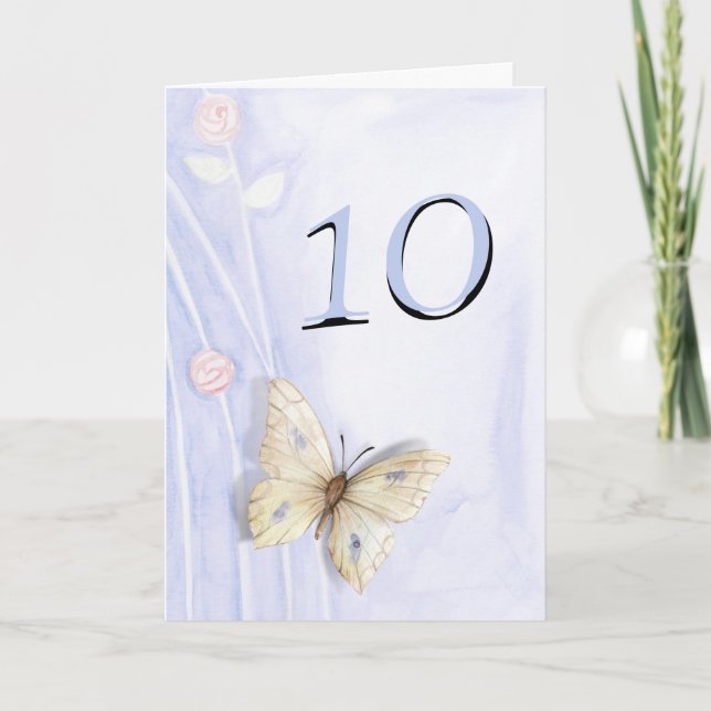 Carte Papillon et roses (Devant)