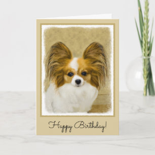 Carte Papillon (Hound Tri) Painting - Original Dog Art