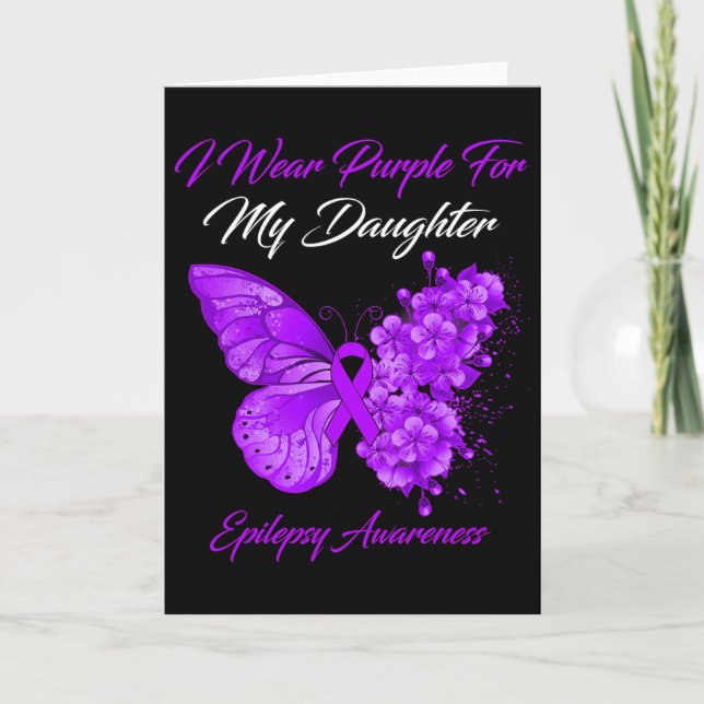 Carte Papillon Je Porte Violet Pour Ma Fille Épilepsie A (Devant)