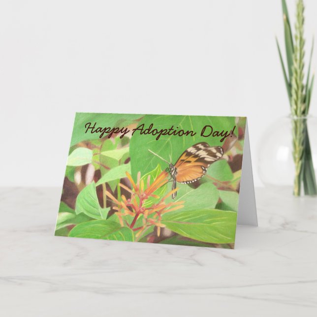 Carte papillon, Joyeux Jour de l'Adoption ! (Devant)