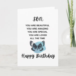 Carte Papillon mignon Avec Message Anniversaire Pour Mon