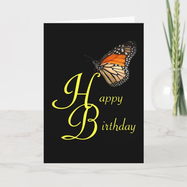 Carte Papillon Monarque Anniversaire (Devant)