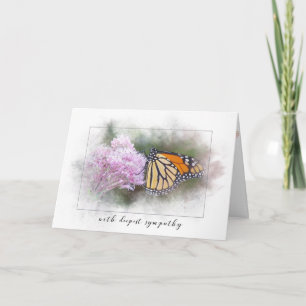 Carte papillon monarque de sympathie sur fleur sauvage
