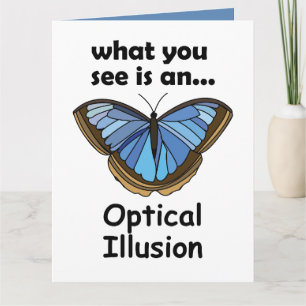 Carte Papillon Morpho Bleu Illusion d'Optique Citation D