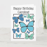 Papillon Morpho bleu personnalisé Joyeux anniversa