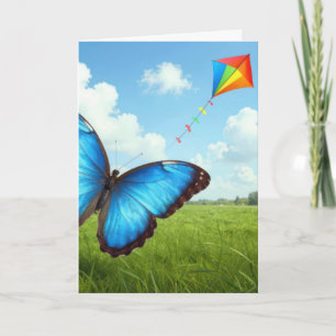 Carte Papillon Morpho Commun de Fête d'Anniversaire Fais