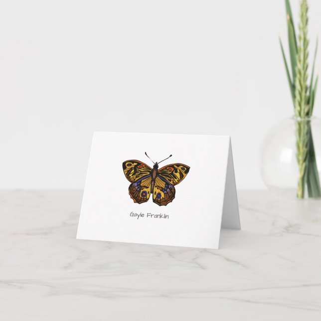 Carte Papillon Or Vivid personnalisé (Devant)