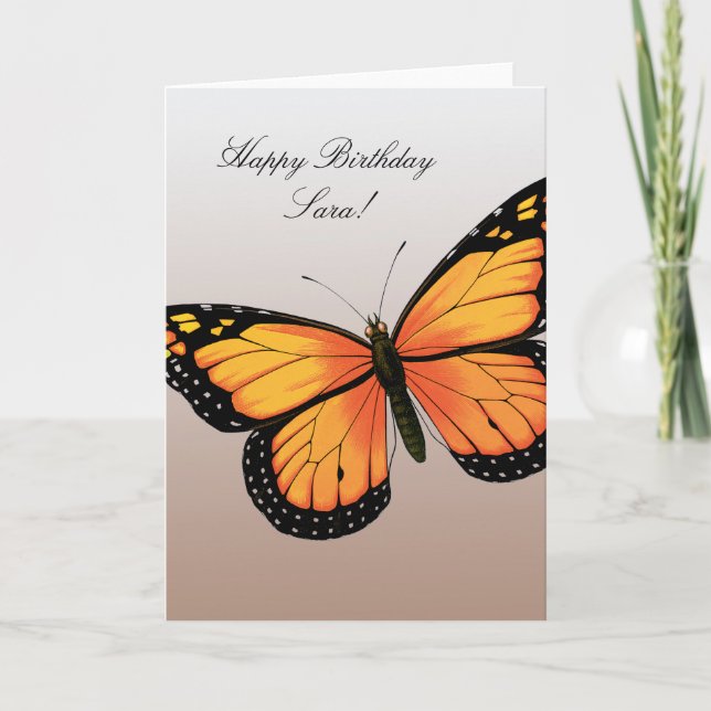 Carte Papillon orange (Devant)