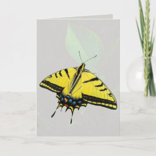 Carte Papillon Papillon Tigre de l'Ouest & feuille