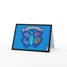 Carte Papillon Peace Love & Hannukah