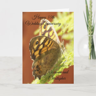 Carte Papillon Personnalisé 55e anniversaire de Mariage