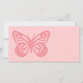 Carte Papillon rose