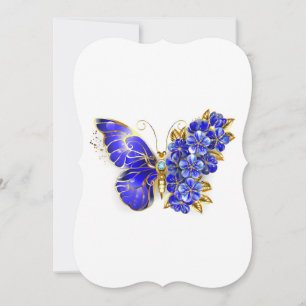Carte Papillon saphir à fleurs