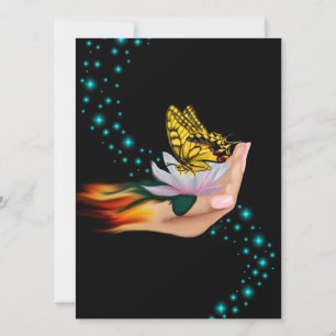 Carte Papillon sur Lotus Bloom