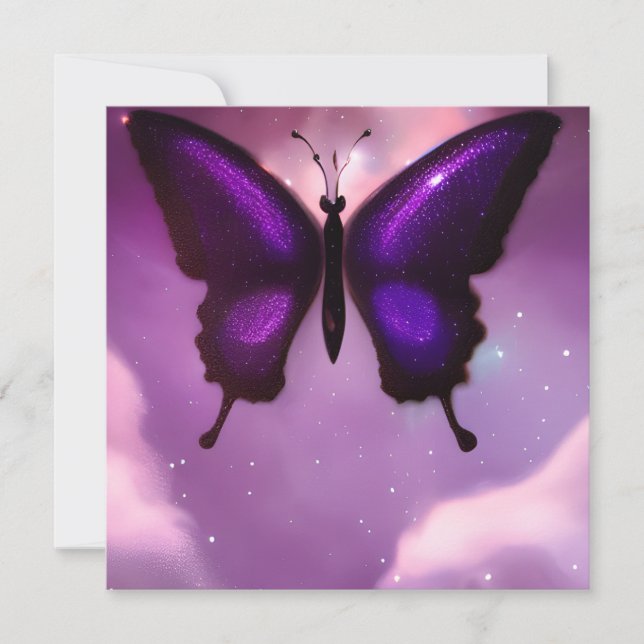 Carte Papillon violet profond (Devant)