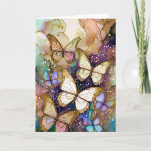 Carte Papillons aux belles couleurs marron et blanc !