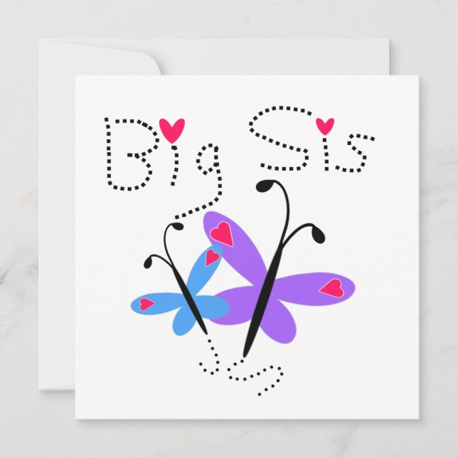 Carte Papillons Big Sis Cadeaux (Devant)