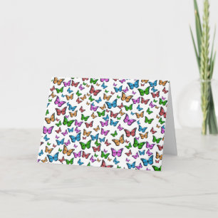 Carte Papillons colorés vintages Illustration Art