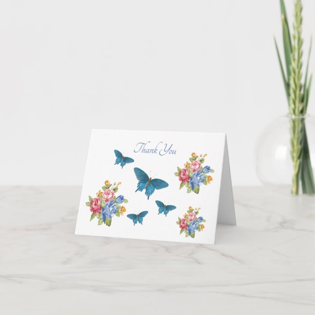 Carte Papillons Fleurs Merci de la nature ou se tirer bi (Devant)