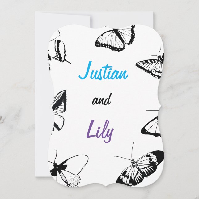 Carte Papillons noirs et blancs (Devant)