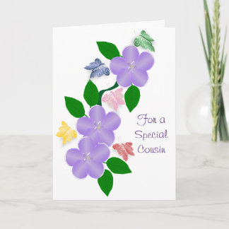 Carte Papillons Personnalisé Cousin Anniversaire