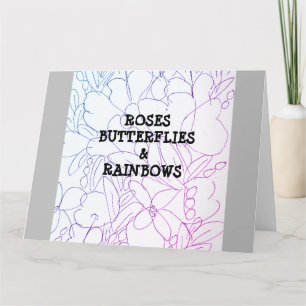 Carte Papillons rose et arcs-en-ciel