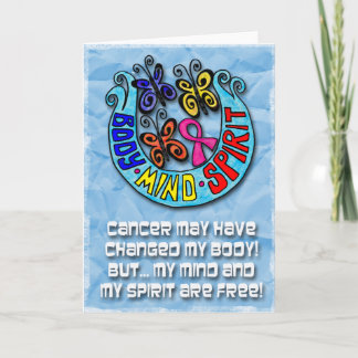 Carte Papillons rose Ruban Corps Esprit