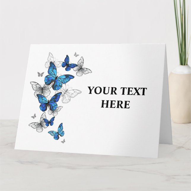 Carte Papillons volants bleus Morpho (Devant)