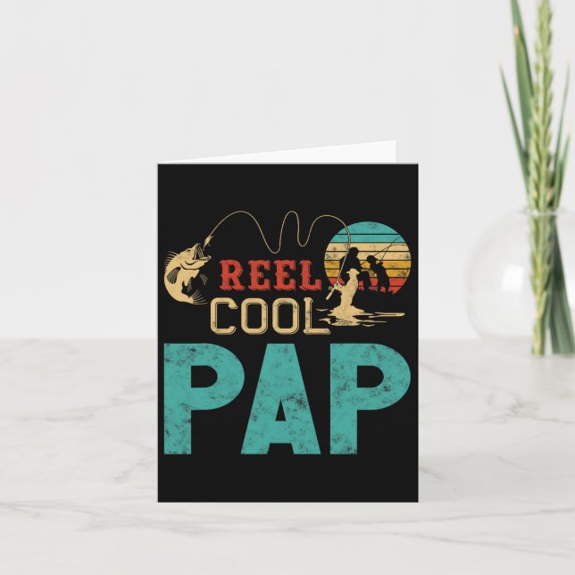Carte Papou super cool pêche Cadeau de fête des pères po (Devant)