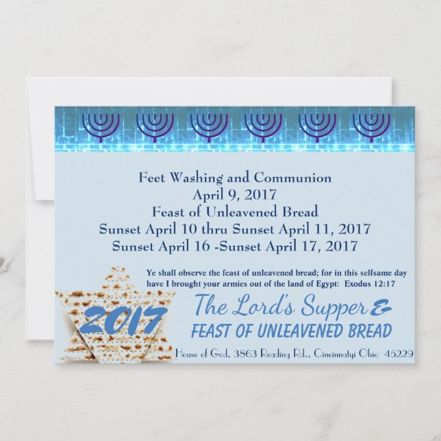 Carte Pâque juive (Devant)