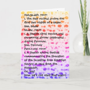Carte Pâques amusant définir le Haggadah coloré Matzah
