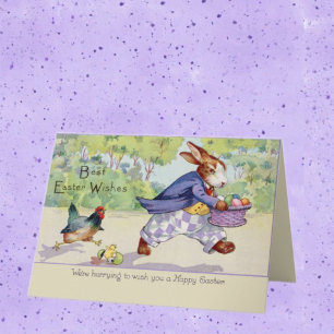 Carte Pâques Animaux Mignons Vintage