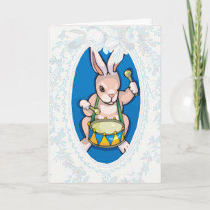 Carte Pâques Bunny Drummer