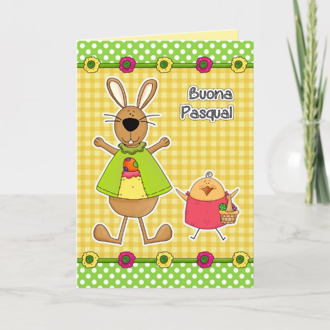 Carte Pâques Buona Pasqua en italien (Devant)