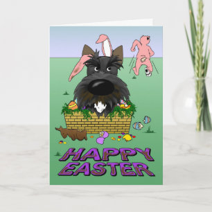 Carte Pâques écossaise Terrier Happy
