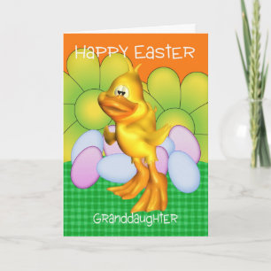 Carte Pâques Grandgirl Avec Oeufs De Poussins Et B