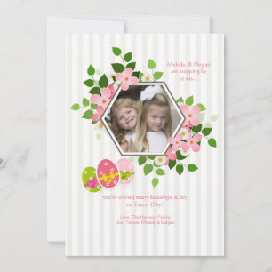 Carte Pâques Hexagon Floral Photo