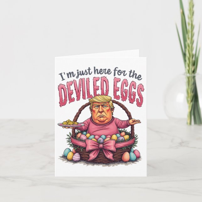 Carte Pâques Je suis juste ici pour les oeufs dévités Dr (Devant)