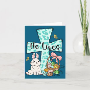 Carte Pâques Jésus Croix Lapin Oreilles Pâques