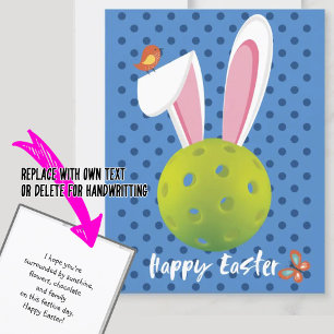 Carte 🐰 Pâques joyeuses pour Pickleballer, bleu mignon