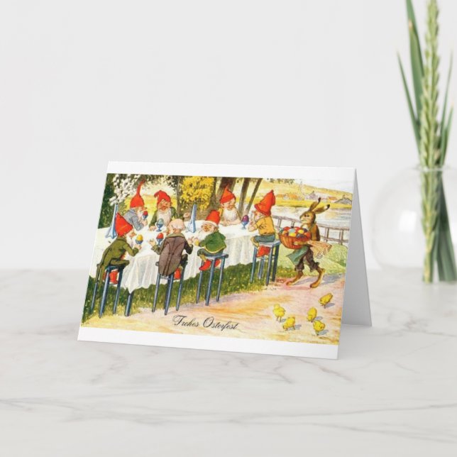 Carte Pâques naine allemande vintage (Devant)