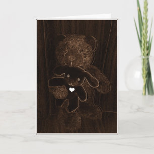 Carte Pâques Ours Et Lapin