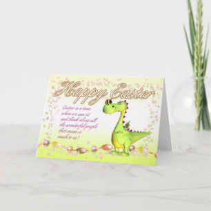 Carte Pâques - Petit Dragon Et Abeille Bumble